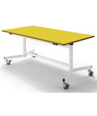 Mesa rectangular abatible patas blancas - 60 cm. de alto