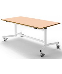 Mesa rectangular abatible patas blancas - 60 cm. de alto