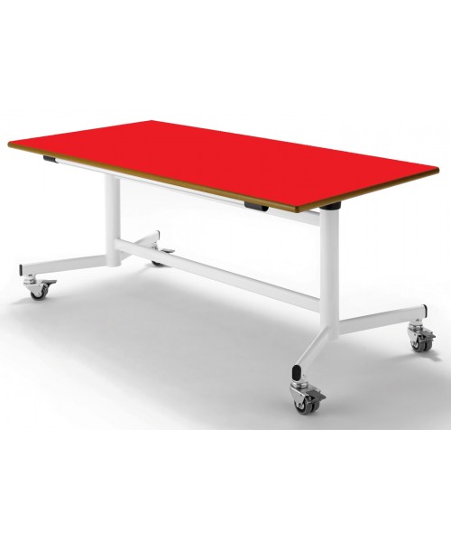 Mesa rectangular abatible patas blancas - 60 cm. de alto