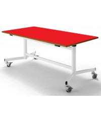 Mesa rectangular abatible patas blancas - 60 cm. de alto