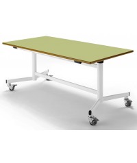 Mesa rectangular abatible patas blancas - 60 cm. de alto