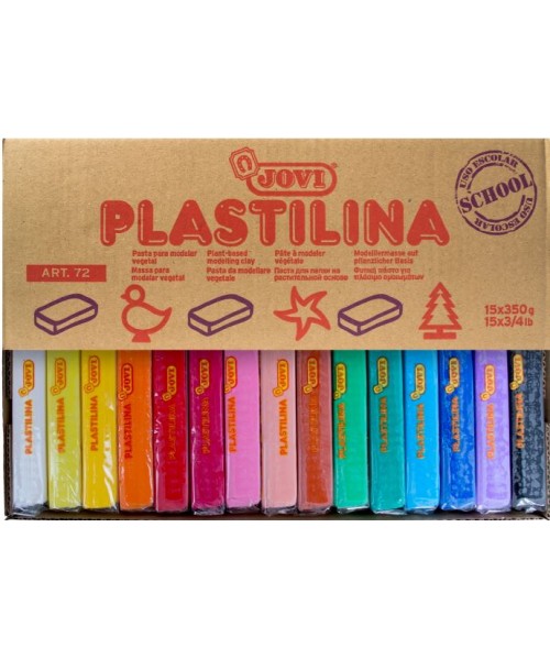 Caja 15 Plastilinas R-72 colores surtidos 350 gr. Jovi