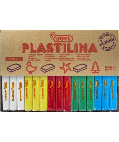 Caja 15 Plastilinas Básicas 5 colores 350 gr. Jovi