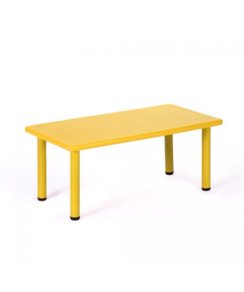 Mesa rectangular polipropileno Amarillo - 52 cm. de alto