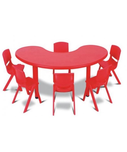 Mesa en U polipropileno Amarillo - 58 cm. de alto 2