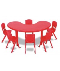 Mesa en U semicircular 165x90 cm. Polipropileno - 58 cm. de alto