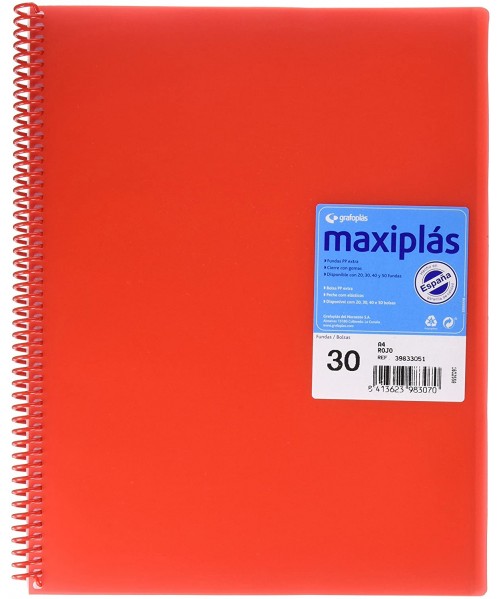 Carpetas fundas maxiplas color Rojo