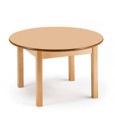 Mesa redonda madera haya 120 cm. ø y 54 cm. alto