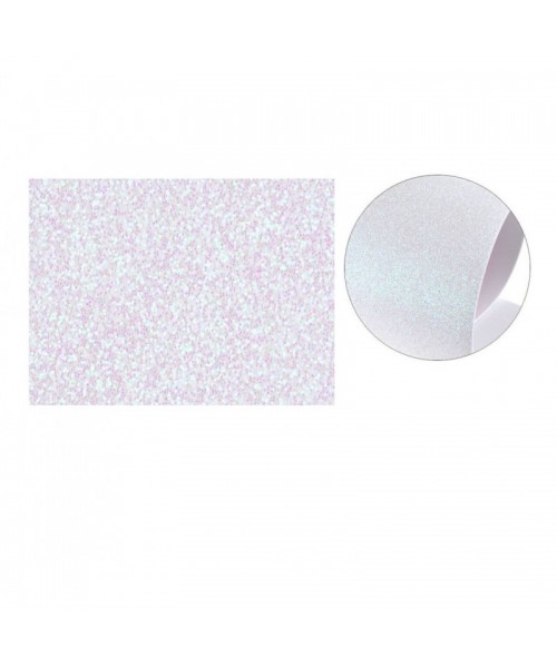 3 Láminas goma eva purpurina 40x60 cm. Blanca