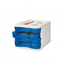 Buc 4 cajones translúcido azul