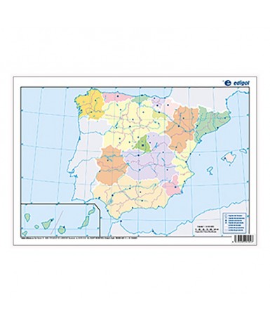 Mapa Mudo Alumno. España Político. 32,5x22,5 cm.