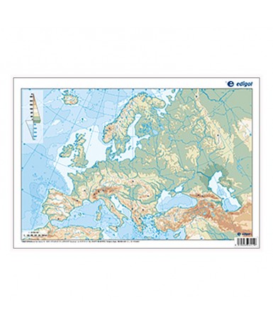 Mapa Mudo Alumno. Europa Físico. 32,5x22,5 cm.