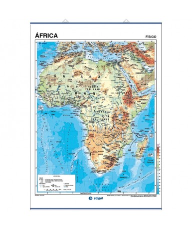 Mapa Continentes. África, Físico-Político. 140x100 cm.