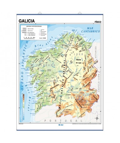 Mapa Autonómico. Galicia, Físico-Político. 115x97 cm.