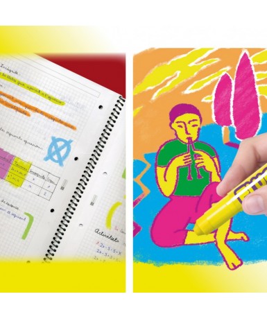 Témpera sólida playcolor Fluo Pocket - 6 colores