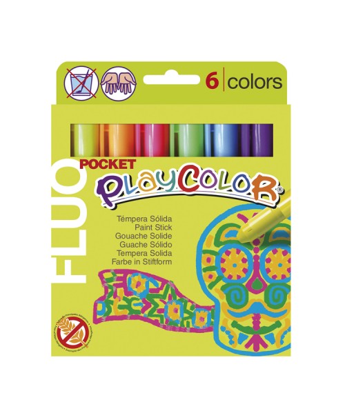 Tempera solida en barra playcolor pocket escolar caja de 12 colores  surtidos