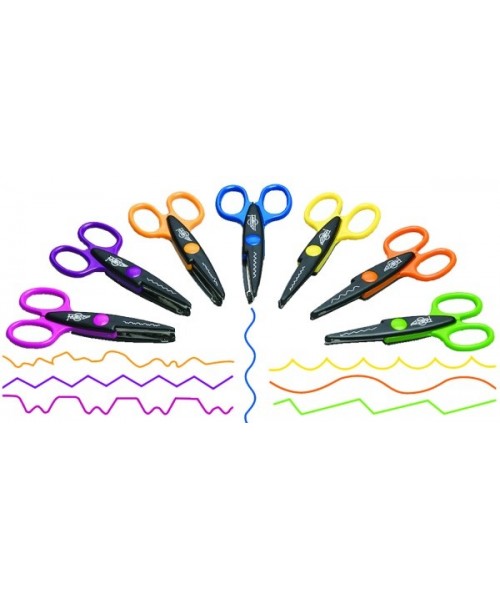 Blíster 7 Tijeras dentadas formas diferentes. Faibo