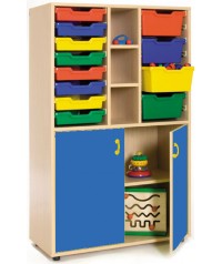 Armario medio cubeteros 40x90x147 cm: 12 cubetas + 2 huecos