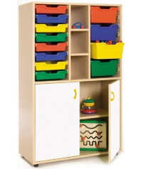 Armario medio cubeteros 40x90x147 cm: 12 cubetas + 2 huecos