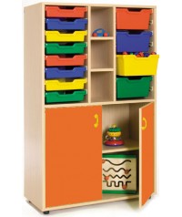 Armario medio cubeteros 40x90x147 cm: 12 cubetas + 2 huecos