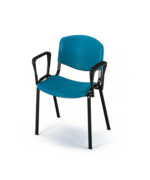 Sillón tela profesor con brazos estructura negra 2