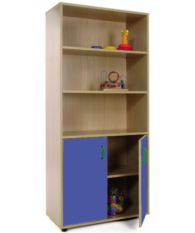 Armario alto:3 estanterias+2 puertas con 2 huecos