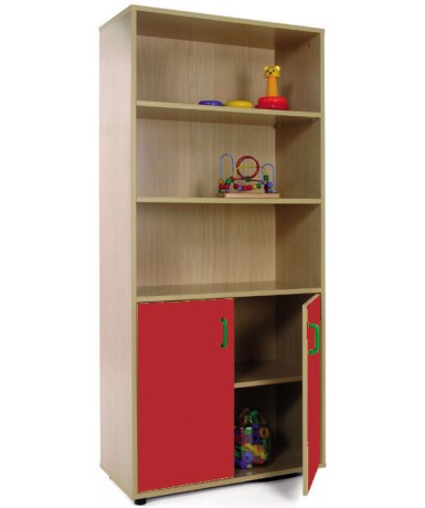 Armario alto:3 estanterias+2 puertas con 2 huecos