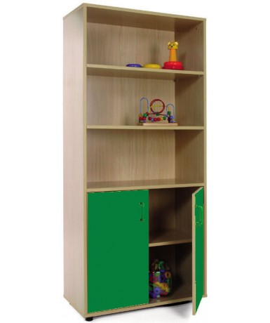 Armario alto:3 estanterias+2 puertas con 2 huecos