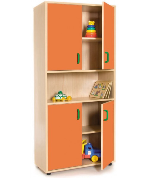 Armario alto: 4 puertas con 5 huecos