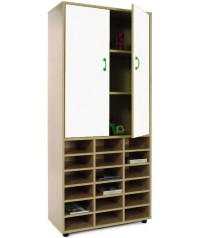 Armario alto 40x80x180 cm: 2 puertas + 18 casillas