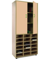 Armario alto 40x80x180 cm: 2 puertas + 18 casillas