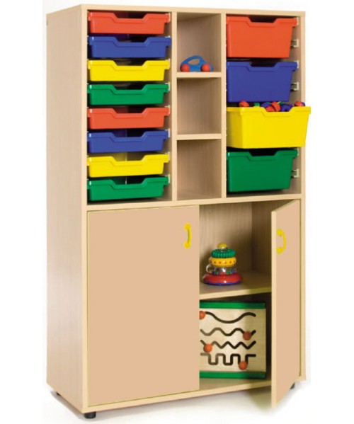 Armario medio cubeteros 40x90x147 cm: 12 cubetas + 2 huecos