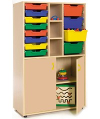 Armario medio cubeteros 40x90x147 cm: 12 cubetas + 2 huecos