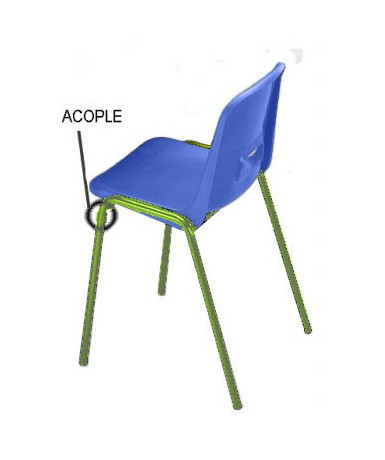 Silla para acoplar. Patas verdes - 32 cm. de alto