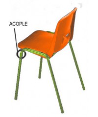 Silla para acoplar. Patas verdes - 32 cm. de alto