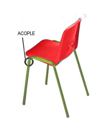 Silla para acoplar. Patas verdes - 32 cm. de alto