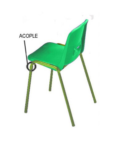 Silla para acoplar. Patas verdes - 32 cm. de alto