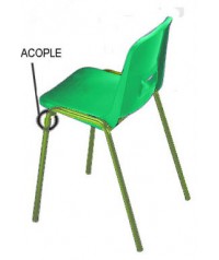 Silla para acoplar. Patas verdes - 32 cm. de alto