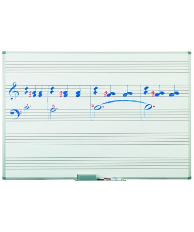 Pizarra 5 pentagramas blanca 122x200 cm.