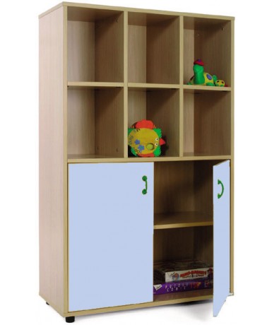 Armario medio: 6 casillas + 2 puertas con 2 huecos