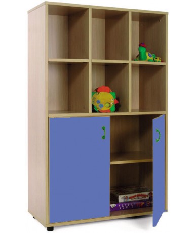 Armario medio: 6 casillas + 2 puertas con 2 huecos