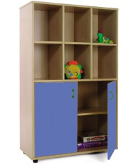 Armario medio: 6 casillas + 2 puertas con 2 huecos