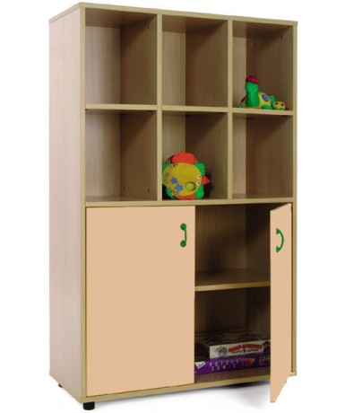 Armario medio: 6 casillas + 2 puertas con 2 huecos