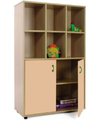 Armario medio: 6 casillas + 2 puertas con 2 huecos