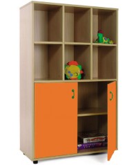 Armario medio: 6 casillas + 2 puertas con 2 huecos