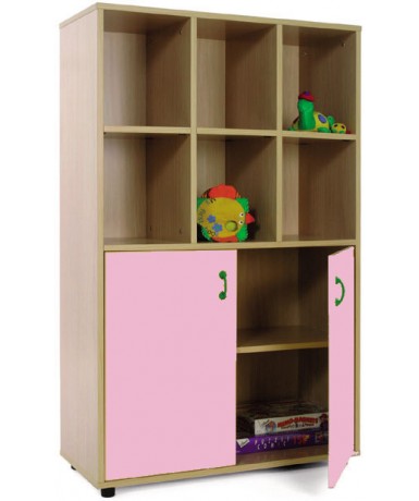 Armario medio: 6 casillas + 2 puertas con 2 huecos