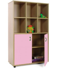 Armario medio: 6 casillas + 2 puertas con 2 huecos