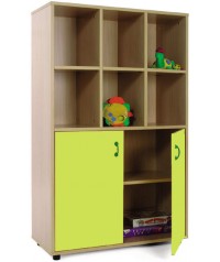 Armario medio: 6 casillas + 2 puertas con 2 huecos