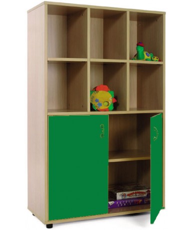 Armario medio: 6 casillas + 2 puertas con 2 huecos