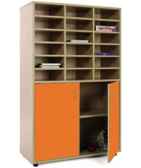 Armario medio 40x90x147 cm: 18 casillas + 2 puertas-2 huecos